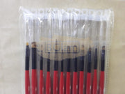 Professional Nail Brush Set 12pcs - Red/Black
