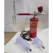 Multi-Purpose Rechargeable Handheld Single Action Airbrush Set - Red