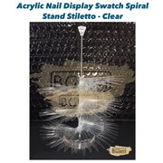 Acrylic Nail Display Swatch Spiral Stand Stiletto - Clear (120 Tips)