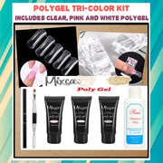 Polygel Tri-Color Kit (Includes Clear Pink And White Polygel) Polygel