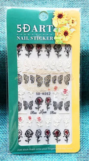 5D Embossed Nail Art Stickers - 5D-K052