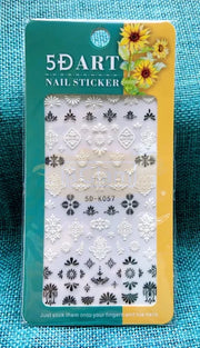 5D Embossed Nail Art Stickers - 5D-K057