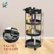Salon/Barber Rolling Utility Cart with Hair Dryer Holder